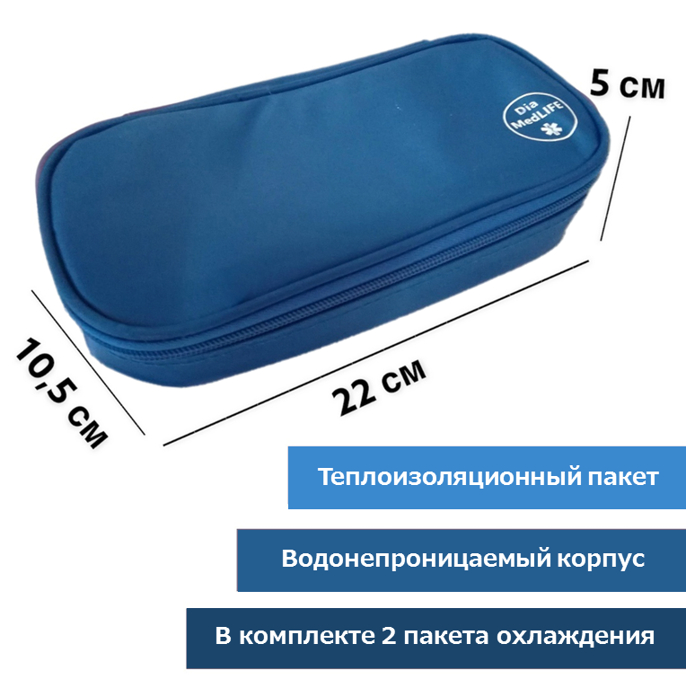 Термо-кейс с холодными пакетами синий 